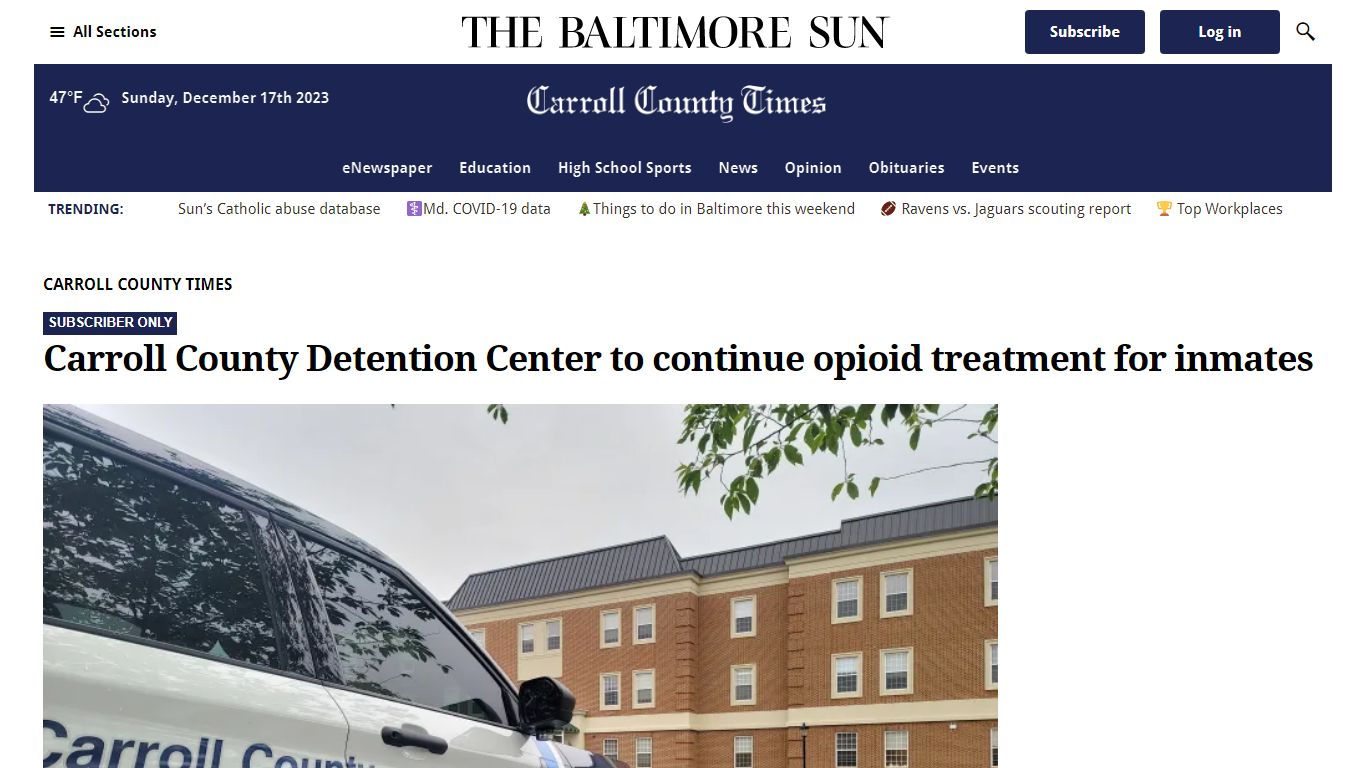 Carroll County Detention Center to continue opioid treatment for inmates